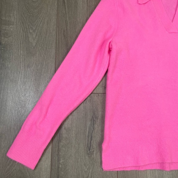J Crew Extra Soft Polo V Neck Wool Blend Long Sleeve Sweater US Women's S - Picture 2 of 6